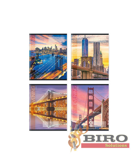 Caiete 36 foi, pătrățele, copertă colorată, 365009